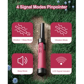 OKESAM Metal Detector Pinpointer for Adults, IP68 Fully Waterproof Metal Detector LCD Signal Display Handheld Pin Pointer Wand Underwater Treasure Hunting 360°Detection High Accuracy LED Light