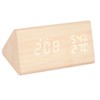 LED Digital Alarm Clock Multipurpose Wooden Clock with Voice Control