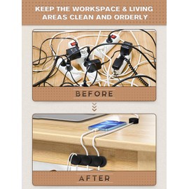 Silicone Magnetic Cable Clips 4+1, Xuuza Phone Cord Holder for Office Desk Nightstand Organization, Mag Dock Cable Storage Hub Supports Lightning, USB C, Micro Cables (Black)