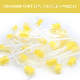 JIESI Disposable Oral Swabs,Sterile Sponge Mouth Swabs(Yellow)-100PCS