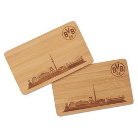 Borussia Dortmund Unisex - Adult Breakfast Boards Wooden Set of 2 Boards, Wood-Coloured, One Size