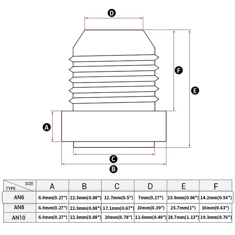 CNRAQR 8AN Male Weld on Bung Fitting Aluminum Adapters 4PCS