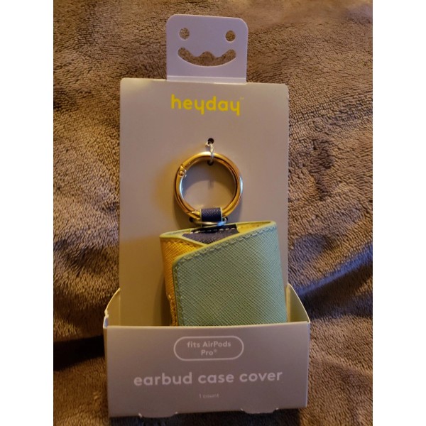 heyday Faux Leather AirPods Pro Case with Clip - Green/Yellow/B