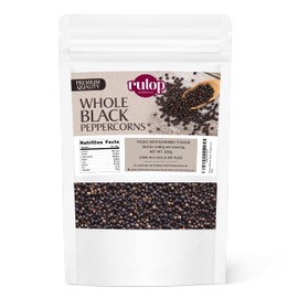 Rulop Black Peppercorn 500g - Gourmet Black Peppercorn - Black Peppercorns for Grinders, Packed in Resealable Pouch to Maintain Freshness