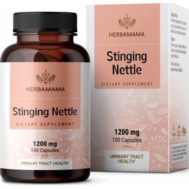 HERBAMAMA Stinging Nettle Root Capsules - Organic Stinging Nettle Root Powder Pills - Urtica Dioica Herbal Supplement - 100 Vegan Caps