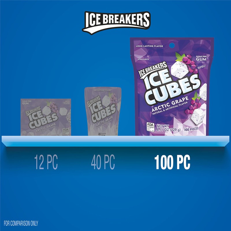 ICE BREAKERS Ice Cubes Arctic Grape Flavored Sugar Free Chewing