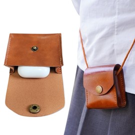 Suyanxi Crossbody Headphone Bags,Mini Headphone Case Coin Pouch Mini Organizer for Airpods Pro,Data Cables,Bluetooth Earbuds,Keys,Portable Wired Headphone Storage Bag,Dark Brown