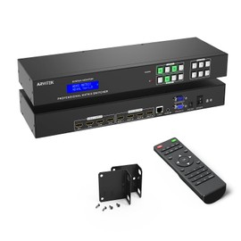 4K HDMI Matrix Switcher 4x4 with Web GUI & 3.5mm Audio Output, Support LAN/RS232/IR Remote/APP Control