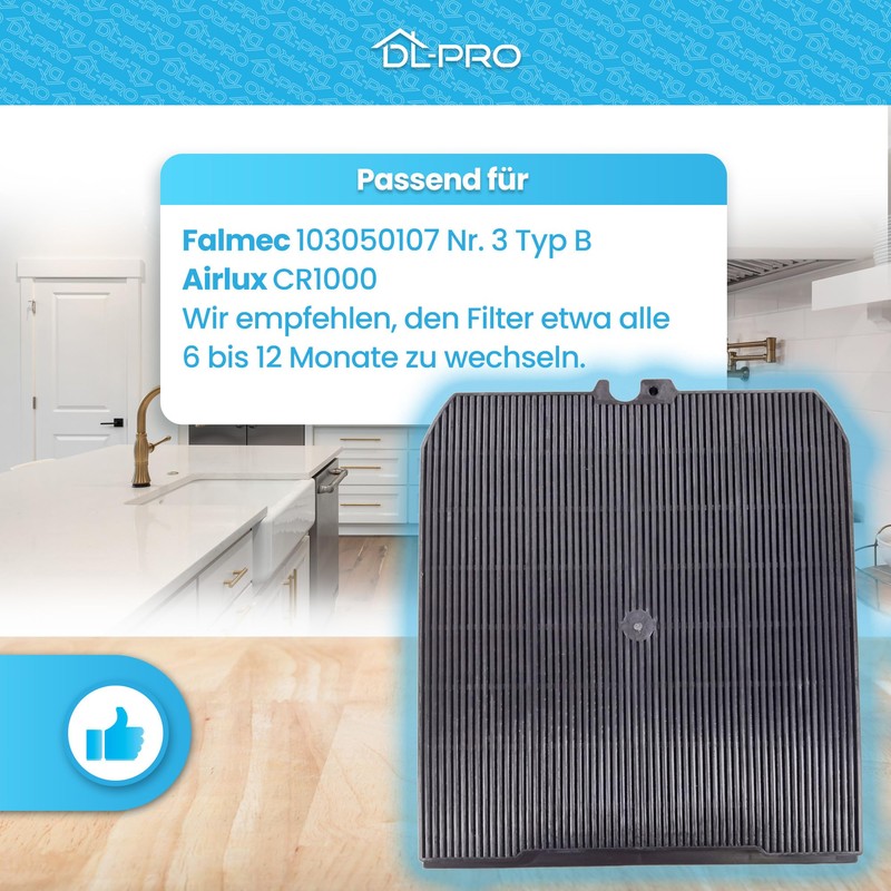 DL-pro Activated Carbon Air Filter, 103050107 Model, for Falmec &