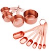 10-Piece Copper Measuring Cups and Spoons Set Stainless Steel Heavy