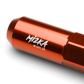 Orange 20 PCS M12x1.25 Lug Nuts 60mm Extended Tuner Aluminum Wheels Rims Cap WN02