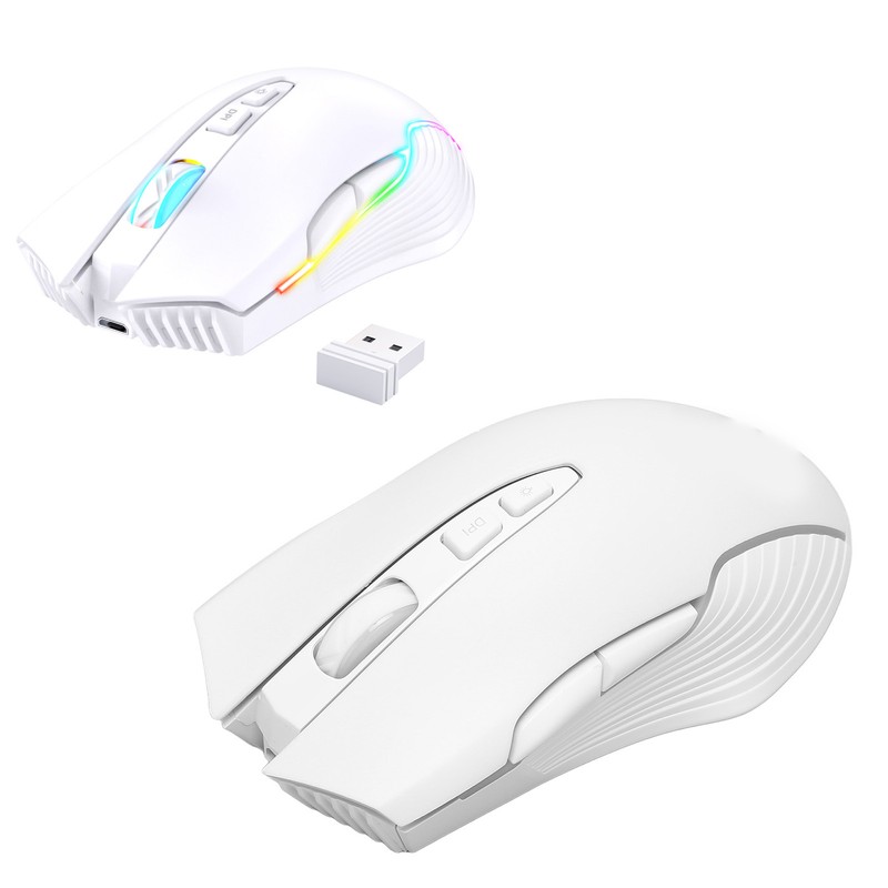 Wireless Mouse 2.4G Rechargeable USB RGB Professional Grade Optical Sensor