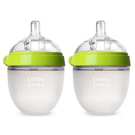 Comotomo, Biberón, verde, 5°oz, 2 unidades