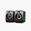 MELOGAGA RGB Computer Speakers, USB-Powered PC Speakers with 7-Color LED