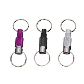 3 pieces removable key rings, quick release key rings, pull apart key ring, metal double split key ring for home, car key ring accessories, black