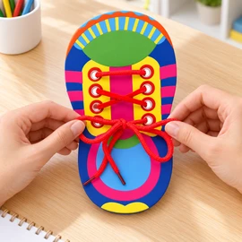 Shoelace Tying Practice Toy for Learning – Threading Activity for Fine Motor Skill Practice and Hands-On Learning