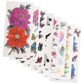 Baluue 32sheets Flower Stickers Temporary Rose Peony for Women Easy to Apply Remove for Parties Weddings Festivals and Everyday Use