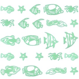 EXCEART 4Sets/ 60pcs Glow in The Dark Fish Stickers 3D Luminous Ocean Fish Wall Decals Stickers Easy to Stick Removable Adhesive Fish Stickers Decals for Kids Bedroom Ceiling Wall Decor
