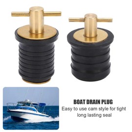 IGTOPS Brass T-Handle 1 Inch or 1-1/4 Inch Drain Plug for Boat, Bilge Plug for Water Drainage, Drain Plug, Marine Boat Accessories, Bilge Plug, Stainless Steel Rubber Sealing Plug (for 32 mm Hole)