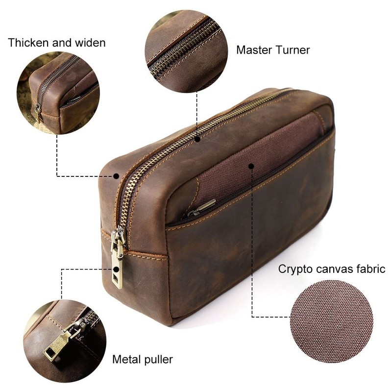 Leather Pencil Case, Large Retro Pencil Case, Multifunctional Pencil Case,