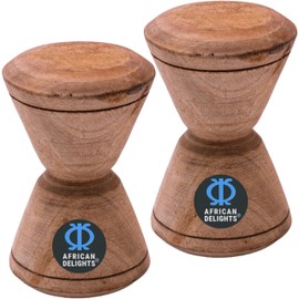 Handmade Tapoli -5 Inch Large Wooden Grinder, Coconut Opener, Ergonomic Wooden Tapoli from Ghana, Easy Coconut Opener Tool (Tapoli Only - Set of 2)
