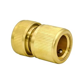 VARIOSAN Plug-in System Hose Coupling with Water Stop 13026, 1/2 Inch, Blank Brass