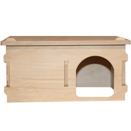 Goldhamster House Dream Villa - Multi-Chamber House Made of Wood with Removable Roof, Two Chambers and Large Entrance