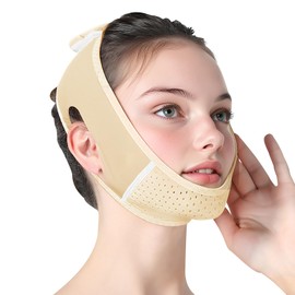 V-Line Lifting Mask, Reusable Double Chin Reducer, Face Slimming & Jawline Sculpting, Anti-Aging Chin Strap for Firm Lifted Skin, Comfortable & Adjustable Design, for Women & Men（Colour of skin）