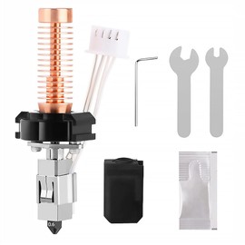 Upgraded 0.6mm Ceramic Hotend Kit for Flashforge Adventurer 5M/5M Pro 3D Printer,Rapid Heating Quick-Detachable Hardened Nozzle+Chrome Plated Brass heatbreak Heating Block Integrated Structure