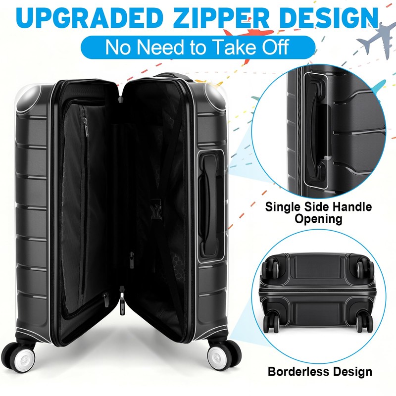 Yotako Zippered Clear PVC Suitcase Cover Protectors 20 Inch Luggage