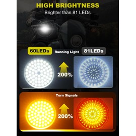 AILMOTO 1157 Motorcycle LED Turn Signals, 2" Bullet Blinker Front Rear Led Lights with 4 Smoked Lenses Kit Compatible for Harley Davidson Street Glide Dyna Low Rider Sportster Iron 883