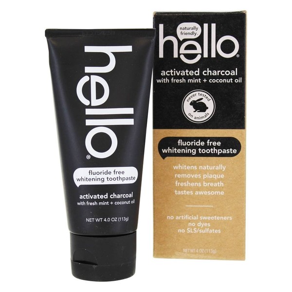 Hello Activated Charcoal Whitening Toothpaste (Pack of 6)