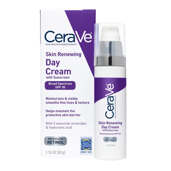 CeraVe Anti-Aging Face Cream SPF 30, Anti-Wrinkle Retinol Cream with