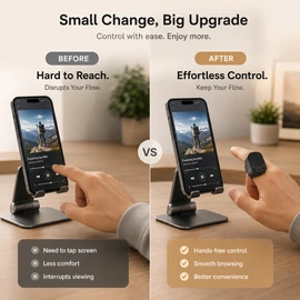 Bluetooth Ring Remote with Touchpad – Wearable Screen Clicker & Scrolling Controller for Phones, Tablets & Compatible Computers