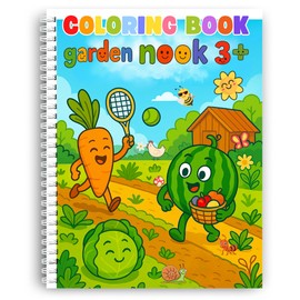 Coloring Pages, Garden Nook Coloring for Kids Ages 3+ 44 Fun and Engaging Illustrations of Friendly Garden Characters! Perfect for Boys & Girls. Spiral Bound, Thick 199 GSM Paper, Size 8.5x11 in