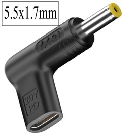 100W USB C to 5.5mm X 1.7mm DC Adapter, PD 19V Type USB C to 5.5 x 1.7 mm Adapter made for Acer Laptop Series