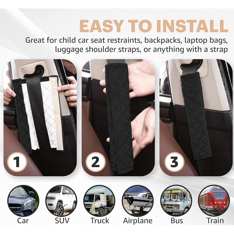 Seat Belt Covers for Adults, Car Seatbelt Cover, 4 Pack,
