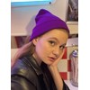 Beanie Hat Plain Purple Soft Comfortable Casual for Men Women