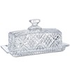 Crystal Covered Butter Dish,8inch Classic Glass 2-Piece Design Butter Keeper