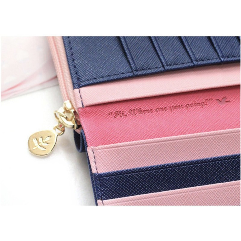 Donally Wallet, Long Wallet, Round Zipper, Bifold Girls, Women's, light
