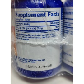 Meijer Chelated Zinc Supplements 50mg 300 Tablets Immune Health by Meijer Wellness