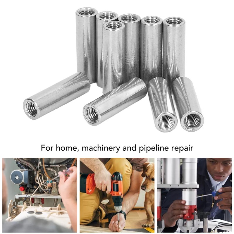10PCS Female Thread Coupling Nut M8 X 1.25 12 L40mm