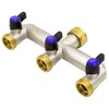 VARIOSAN VARIOSAN 3-Wege Wasserverteiler 16614, 1", Messing, 3 Kugelhähne
