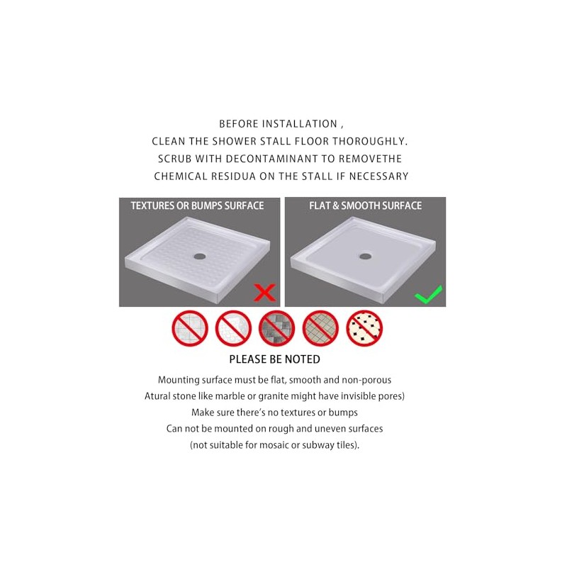 Yimobra Non-Slip Shower Mat with Suction Cups and Drain Holes
