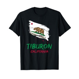 Tiburon California Paint Splatter Flag Vacation Souvenir T-Shirt