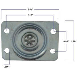 TPR Rubber Caster Wheel with Swiveling Top Plate w/ Brake - 2-Inch - 90 lb. Load Capacity - Non-Marking for Hospitals, Food Service, & Other Institutional Applications