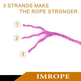 IMROPE 4mm x 300 Feet Pink Jute Rope, Twine for Gardening Tomato Climbing Plant Tie Floristry Crafts Gift Wrapping Packing Decor