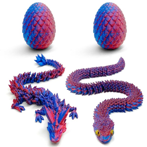 Yeefunjoy Pack of 2 3D Printed Dragon Egg Snake Egg