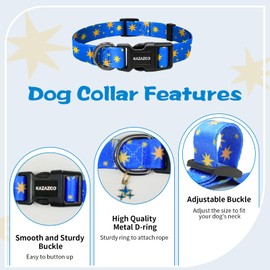 Kazazoo Dog Collar Cute and Soft Nylon Puppy Collar for Boy and Girl, Adjustable Dog Collars for Small Medium Dogs, Blue Sky-M