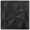 vidaXL Diamond Black 3D Wall Panels - 48 pcs Water-Resistant